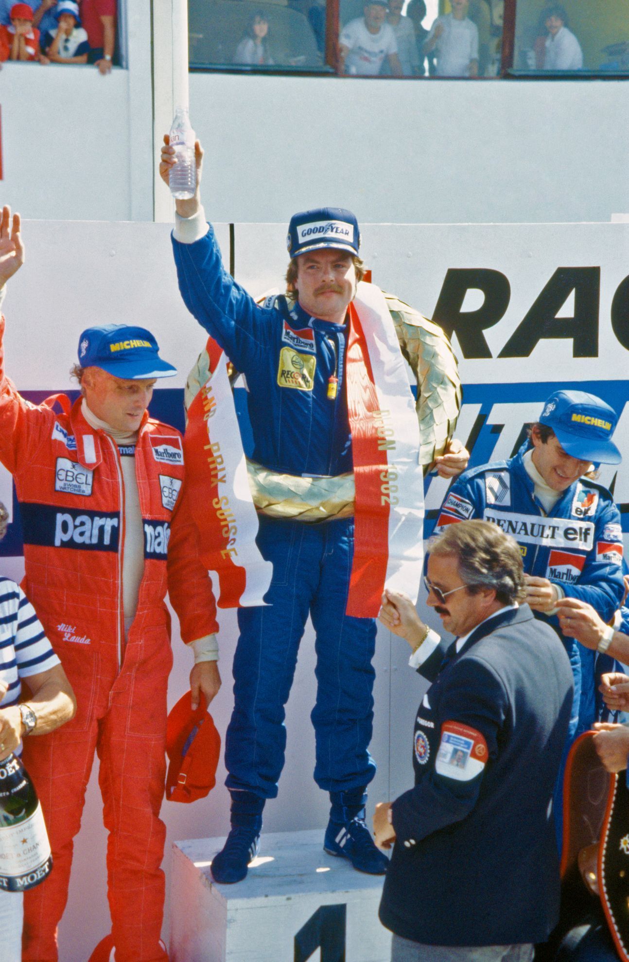 Niki Lauda, Keke Rosberg, Alain Prost, F1 1982, VC Švýcarska