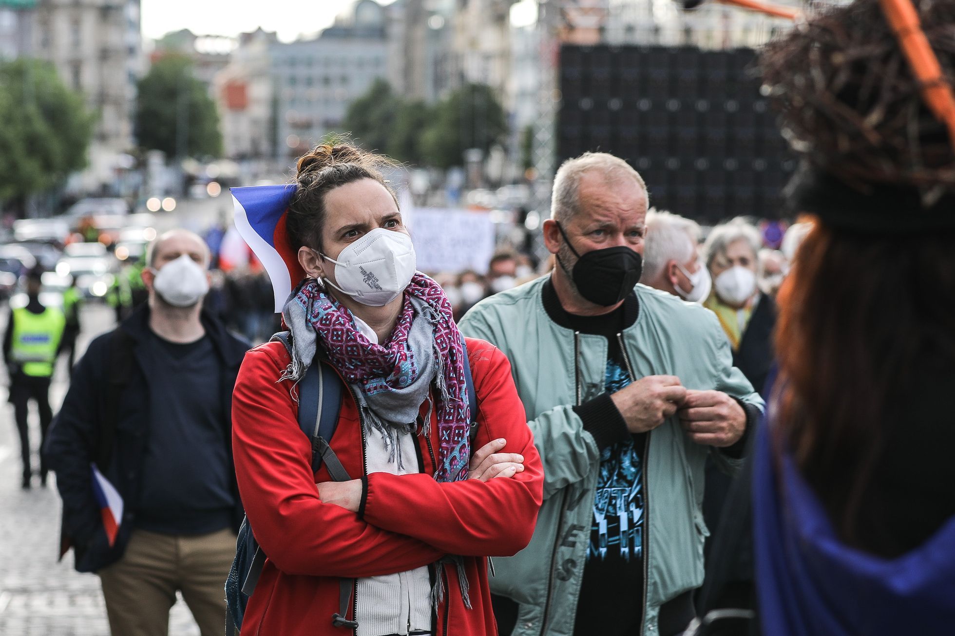 Demonstrace Milion chvilek Václavské náměstí 20. 5. 2021 za odstoupení Marie Benešové