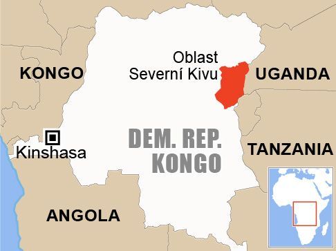 Demokratická republika Kongo - Severní Kivu - mapa