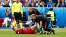 Euro 2016, finále Francie-Portugalsko: ošetřovaný Cristiano Ronaldo