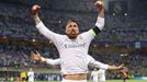 Sergio Ramos celebrates scoring the first goal for Real Madrid