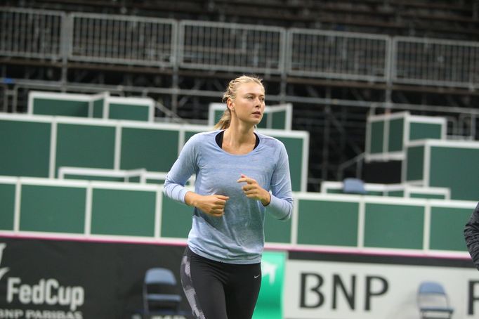 Maria Šarapovová před finále Fed Cupu 2015