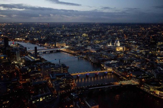 St. Paul's Cathedral is pictured from The View gallery at the Shard in London