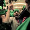 Libye - protest stoupenců Kaddáfího proti rozhodnutí Rady bezpečnosti OSN
