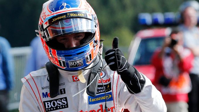 Jenson Button na okruhu ve Spa-Francorchamps získal první pole position kariéry v barvách McLarenu.