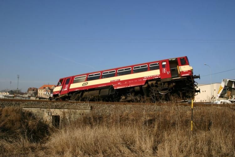 Vykolejený vlak Břeclavsko