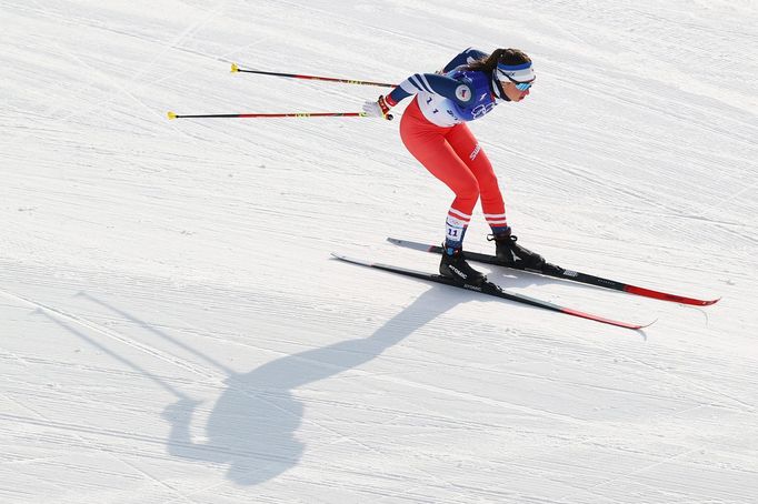 Petra Nováková v závodě na 10 kilometrů na olympiádě v Pekingu