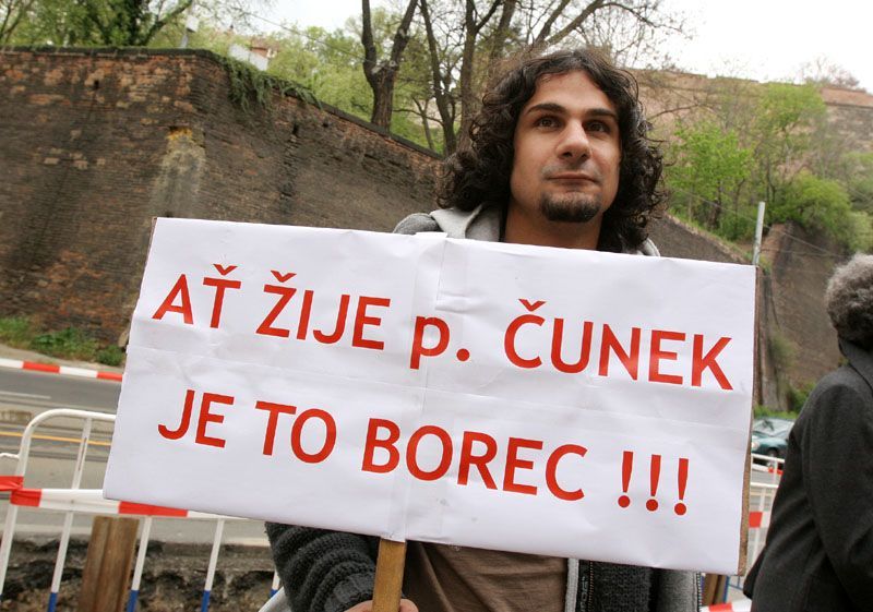 Demonstrace na podporu Jiřího Čunka