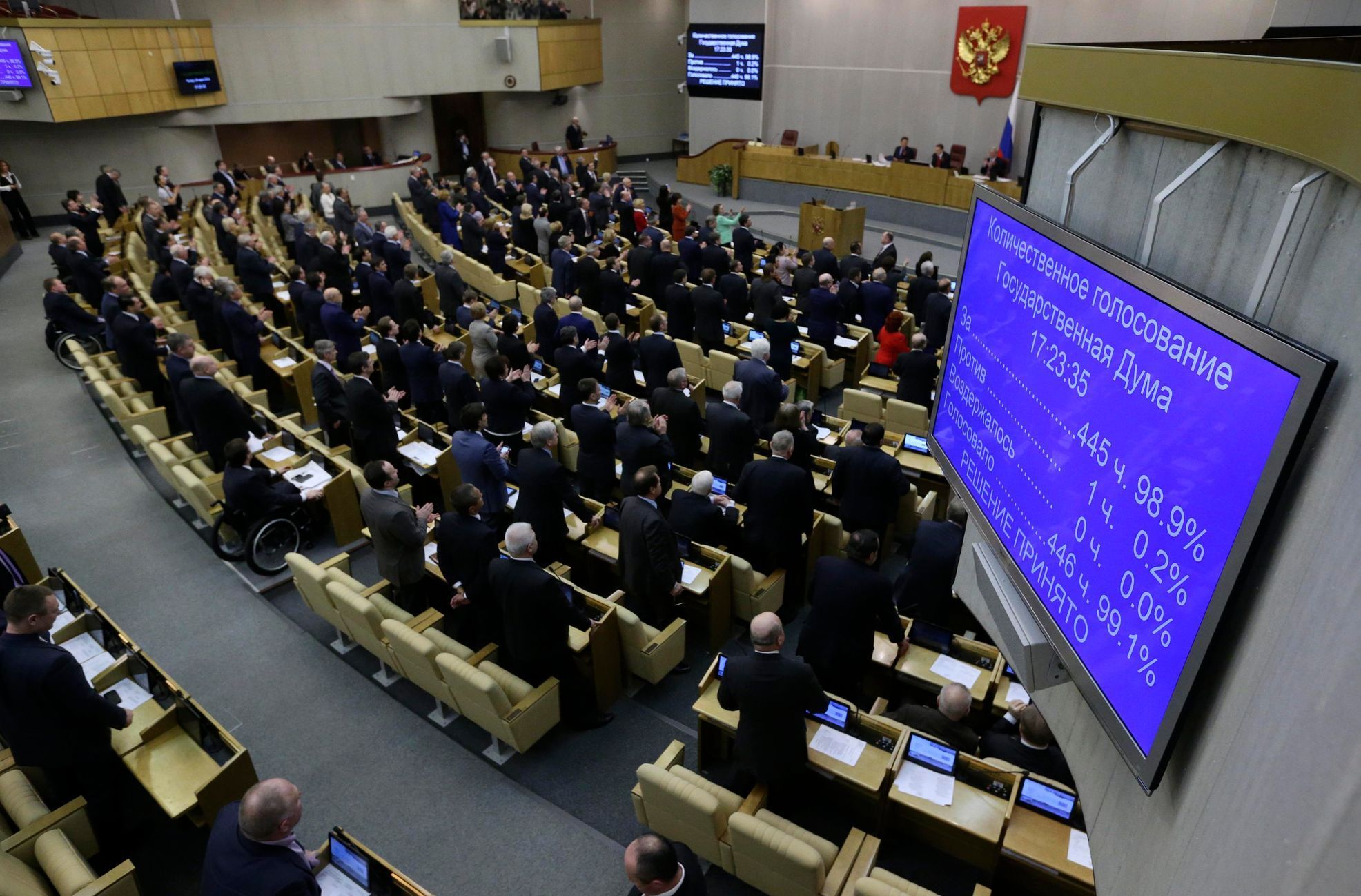 Ruská Státní duma - hlasování o anexi Krymu
