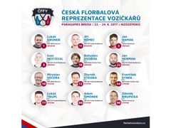 Česká reprezentace florbalistů na vozíku na Paragames Breda 2017.