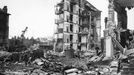 Damage Caused by V2 Rocket Attacks in Britain, 1945 Ruined flats in Limehouse, East London. Hughes Mansions, Vallance Road, following the explosion of the last German V2