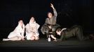 Marie Poulová jako Rosenkrantz, Denisa Barešová coby Guildenstern, David Prachař v roli herce a Pavel Neškudla jako Hamlet.