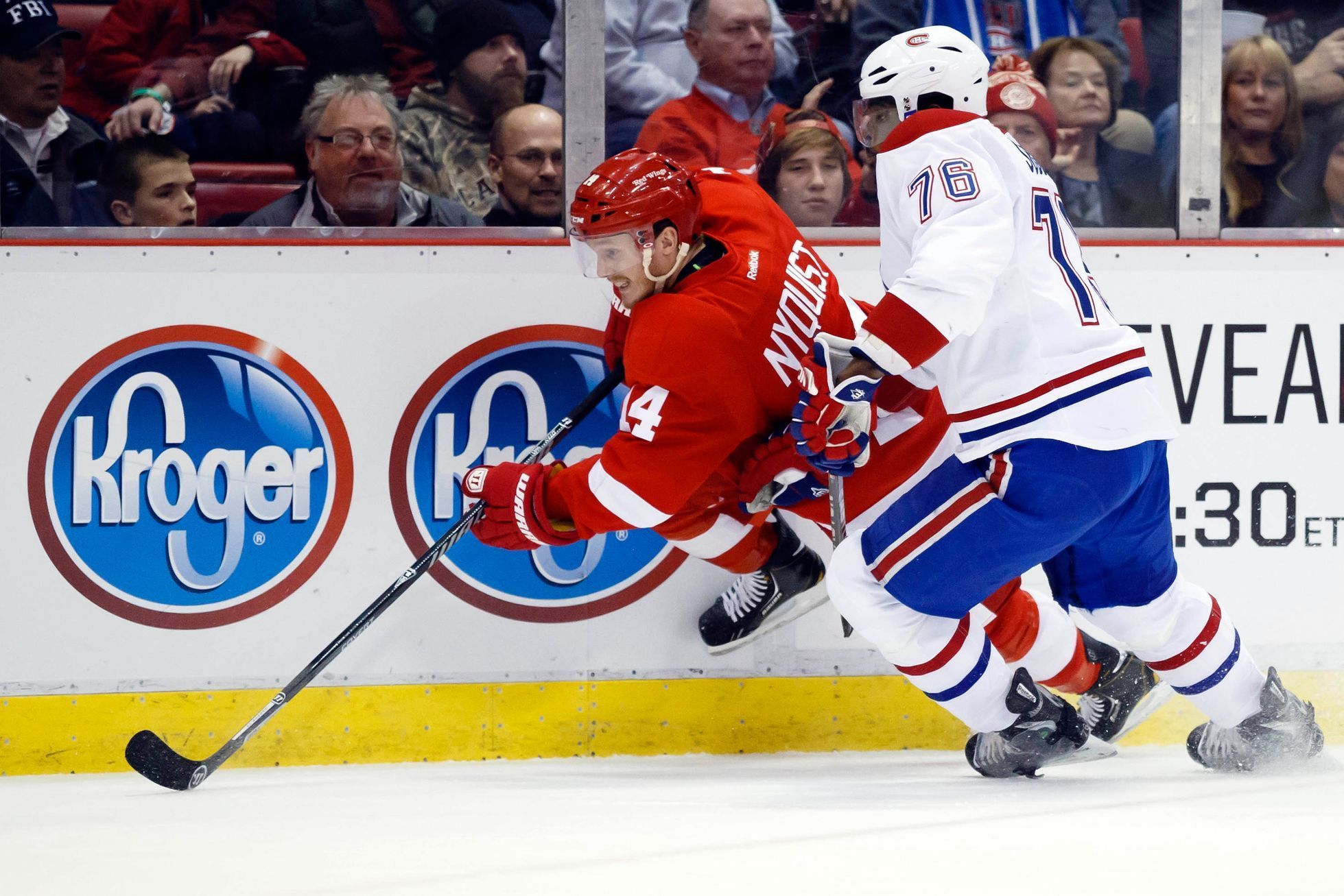 NHL: Montreal Canadiens at Detroit Red Wings (Nyquist a Subban)
