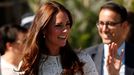 Britain's Catherine, Duchess of Cambridge, walks through the grounds of the Royal Easter Show in Sydney