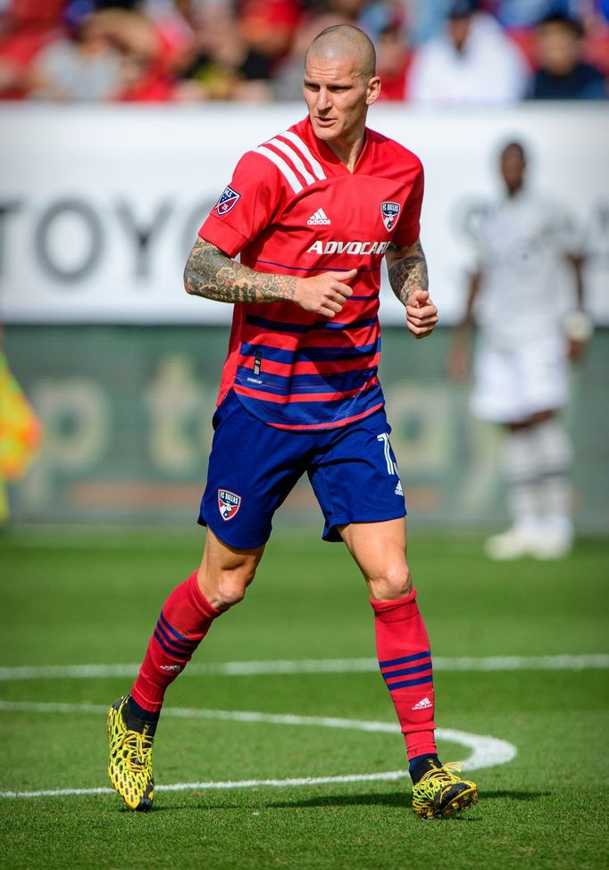 Mar 7, 2020; Frisco, Texas, USA; FC Dallas forward Zdenek Ondrasek (13) in action during the game between FC Dallas and the Montreal Impact at Toyota Stadium. Mandatory C