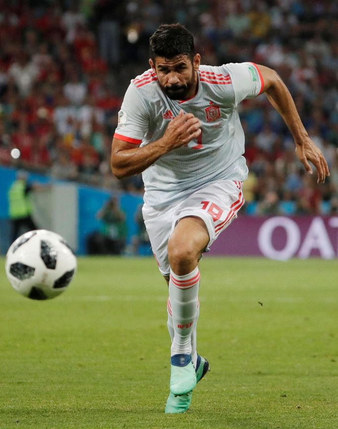 Diego Costa v zápase Portugalsko - Španělsko na MS 2018