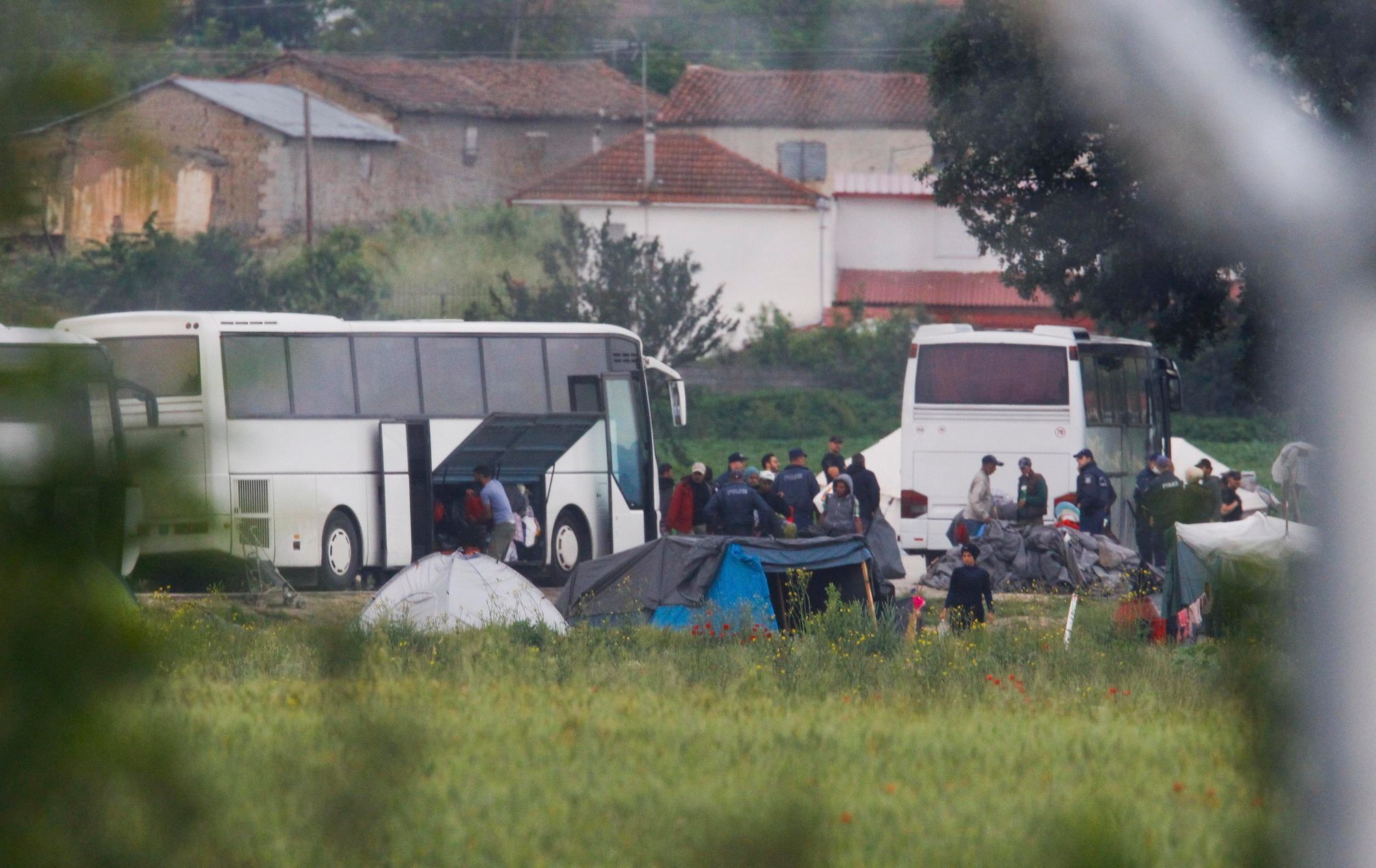 Vyklízení uprchlického tábora v Idomeni