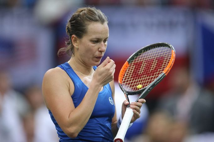 Barbora Strýcová ve finále Fed Cupu 2018 Česko - USA