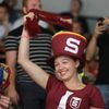 Sparta - Slavia, hokejová příprava 2022: Fanynka Sparty