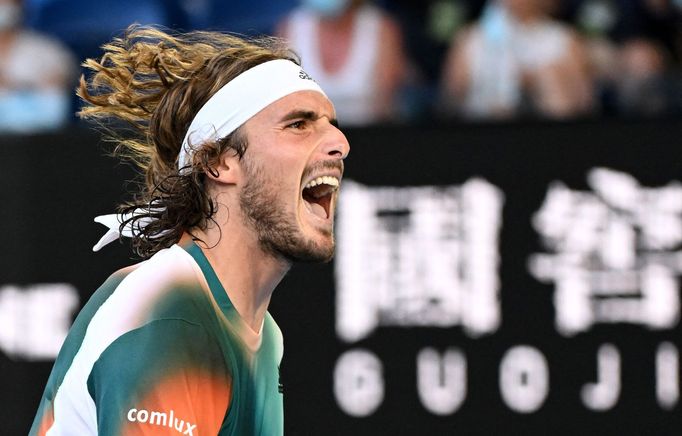 Australian Open 2022: Stefanos Tsitsipas v utkání třetího kola.