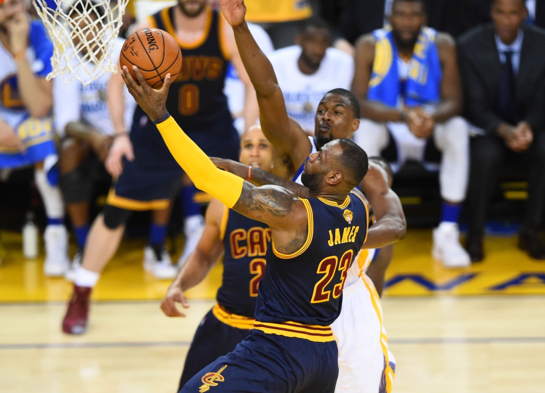 NBA: Finals-Cleveland Cavaliers vs Golden State Warriors (LeBron James, Harrison Barnes)