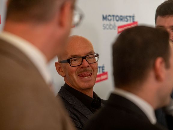 Parlamentní volby 2025, HN, reportáž, Oto Klempíř, volební štáb Motoristé sobě, Martincův palác, Praha,  4.10.2025, foto: Honza Mudra