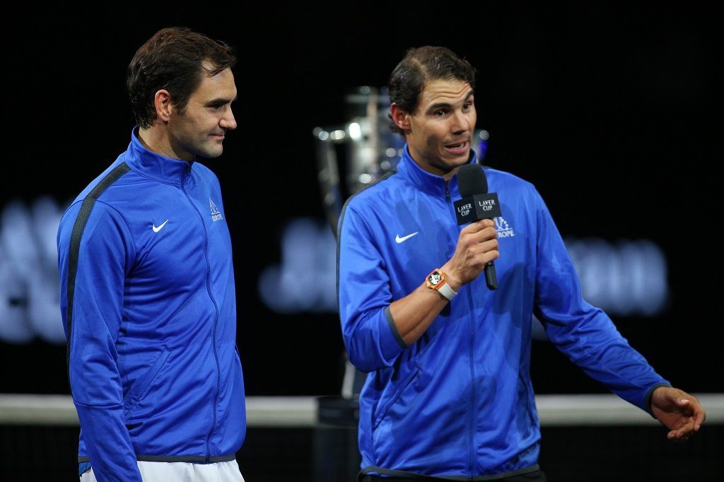Laver Cup 2017 oslavy (Federer, Nadal)