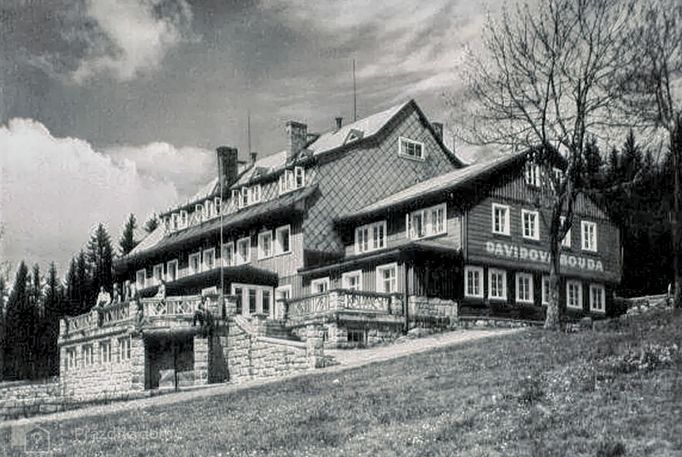 Davidovy boudy v Krkonoších. Nedatovaná archivní fotografie