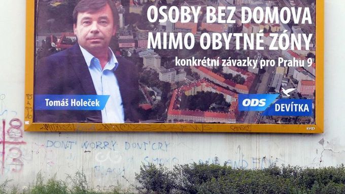 Předvolební billboard Tomáše Holečka