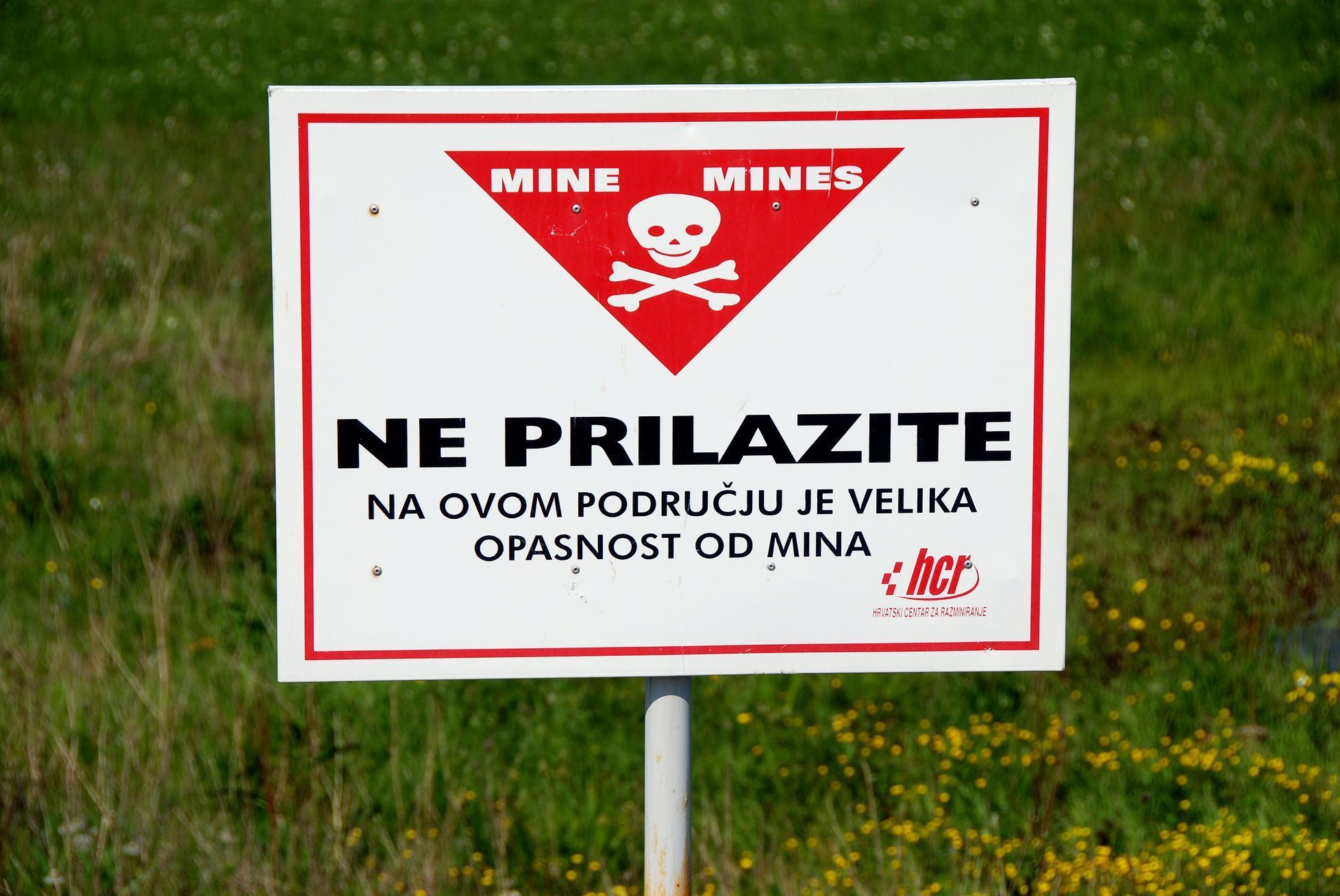 Chorvatsko značka pozor miny