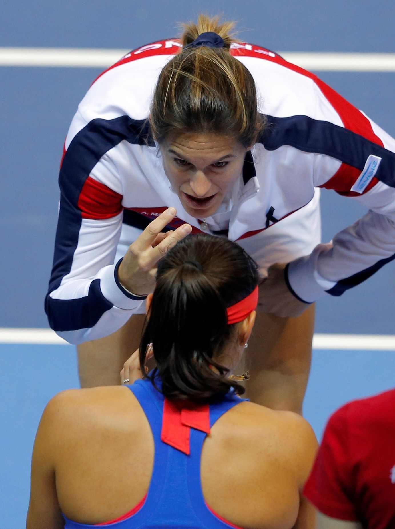 Fed Cu 2016, finále Francie-ČR, 2. den: Amélie Mauresmová a Caroline Garciaová
