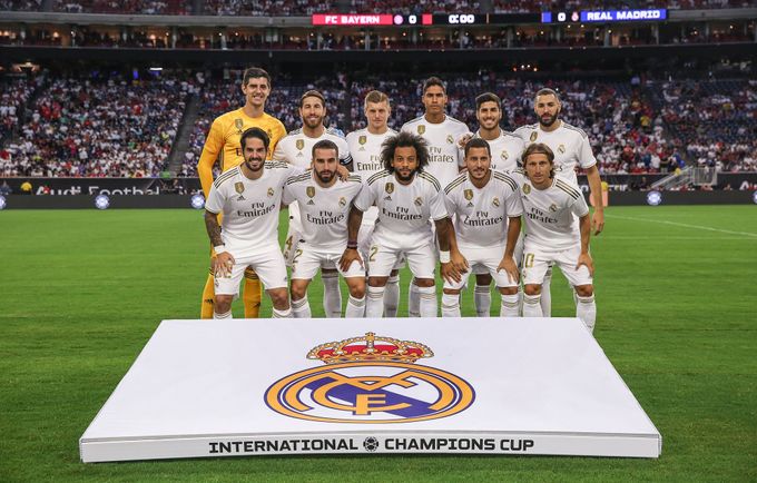 Jul 20, 2019; Houston, TX, USA; Real Madrid poses for a team photo before playing against Bayern Munich during the International Champions Cup soccer series at NRG Stadiu