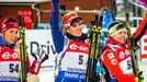 SP v Östersundu, 15 km Ž: Tiril Eckhoffová, Gabriela Soukalová a Naděžda Skardinová