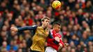 Arsenal's Nacho Monreal in action with Manchester United's Jesse Lingard