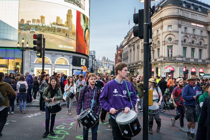 Londýn - Extinction Rebellion. Protesty proti změnám klimatu