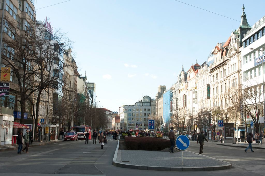 Pěší zóna na Václavském náměstí