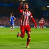 Atletico's Lopez celebrates after he scored a goal against Chelsea during their Champions League semi-final second leg soccer match at Stamford Bridge in London
