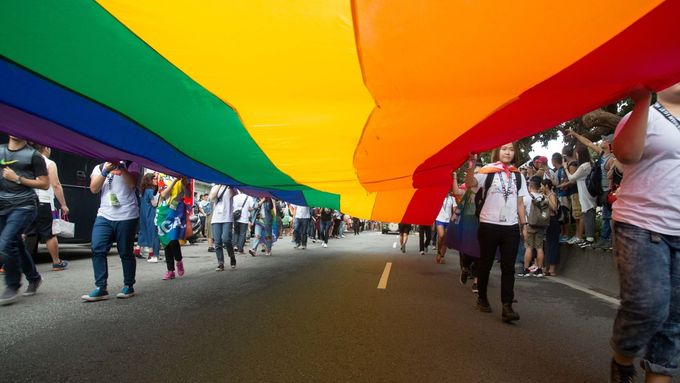 Pochod za práva homosexuálů v tchajwanské metropoli je dosud největší v Asii.