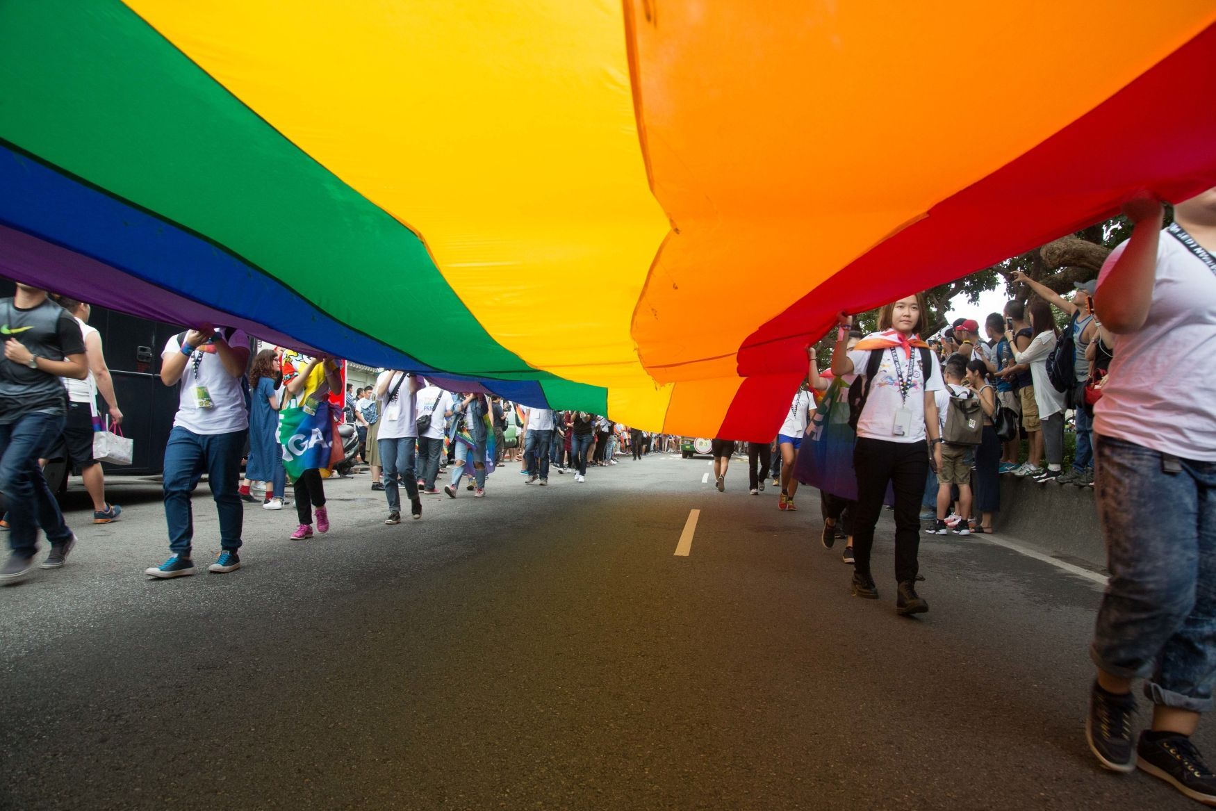 Pochod za práva homosexuálů v tchajwanské metropoli.