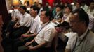 Trainees attend a training course at the communist party school called China Executive Leadership Academy of Pudong in Shanghai, September 24, 2012. China's Communist Party has dramatically stepped up its training of the country's roughly 40 million party and government officials in the past decade. With public scrutiny of cadre behaviour growing via social media, the party is likely to call for continued, and deepened, cadre education at the upcoming 18th Party Congress. At the vanguard of this education drive, alongside a Central Party School in Beijing, are three "Executive Leadership Academies" which opened in 2005 for middle-ranking and senior officials in Shanghai, Yan'an and Jinggangshan. The curriculum covers Marxism, Leninism and Mao Zedong Thought, but students may also take finance courses, receive in-depth media training or role-play crisis management scenarios on everything from disease outbreaks to train wrecks. REUTERS/Carlos Barria (CHINA - Tags: POLITICS) SOCIETY) Published: Zář. 24, 2012, 2:21 odp.