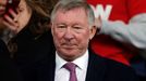 Former Manchester United manager Ferguson takes his seat in the stands before their English Premier League soccer match against Liverpool in Manchester