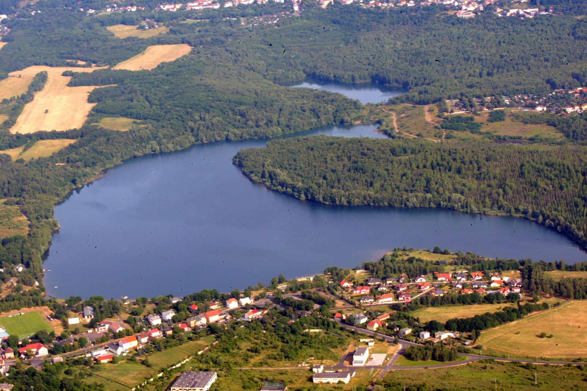 Jezero Barbora z letadla