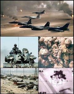 Záběry z války v Perském zálivu, jež probíhala v letech 1990-1991