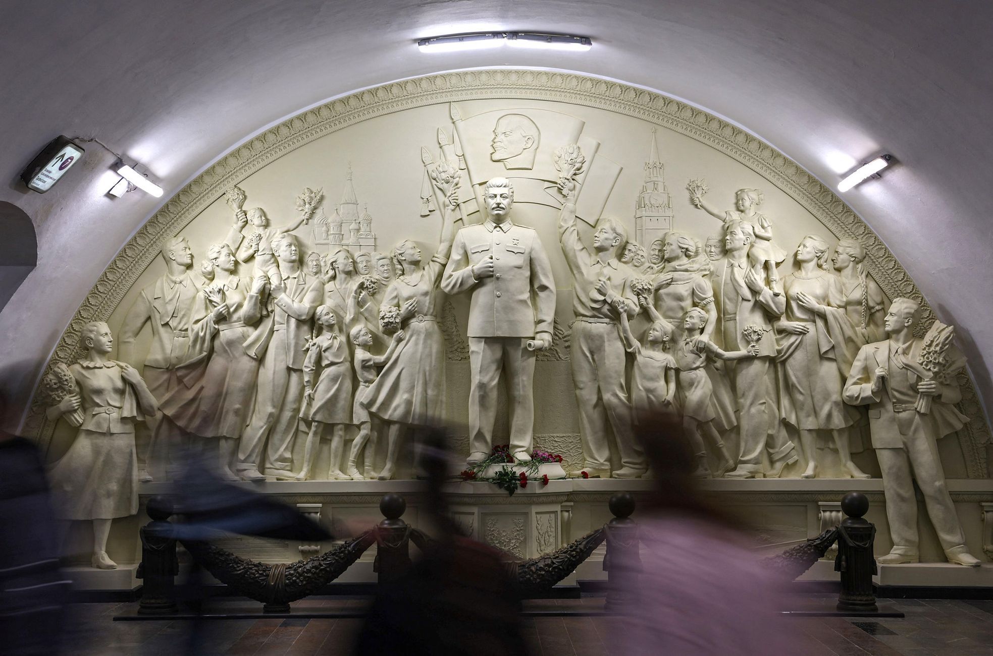 Stalin, metro, Moskva, Rusko, pomník