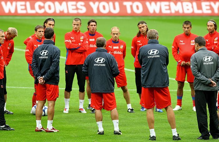 Wembley - trénink českých fotbalistů
