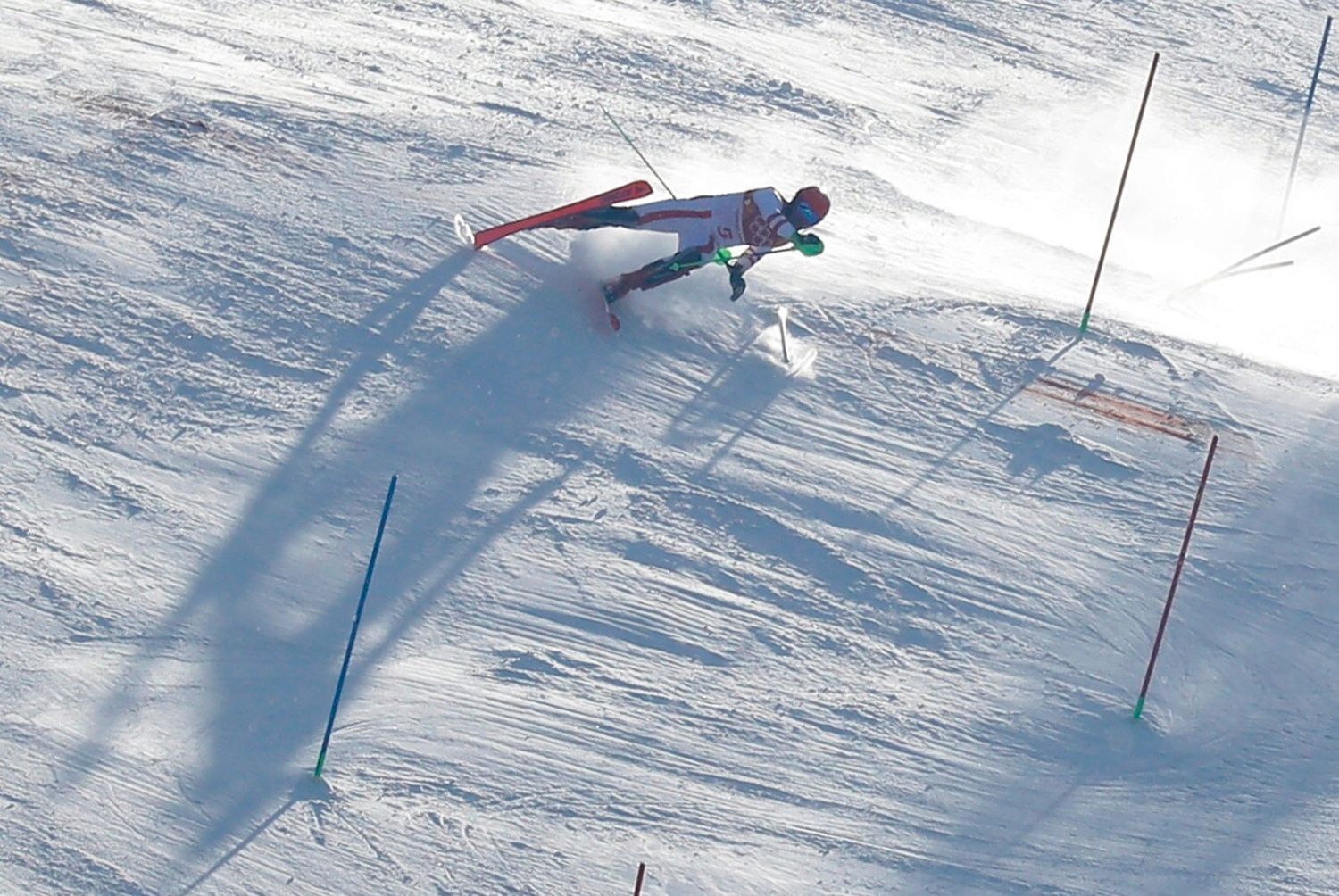 Marcel Hirscher ve slalomu na ZOH 2018