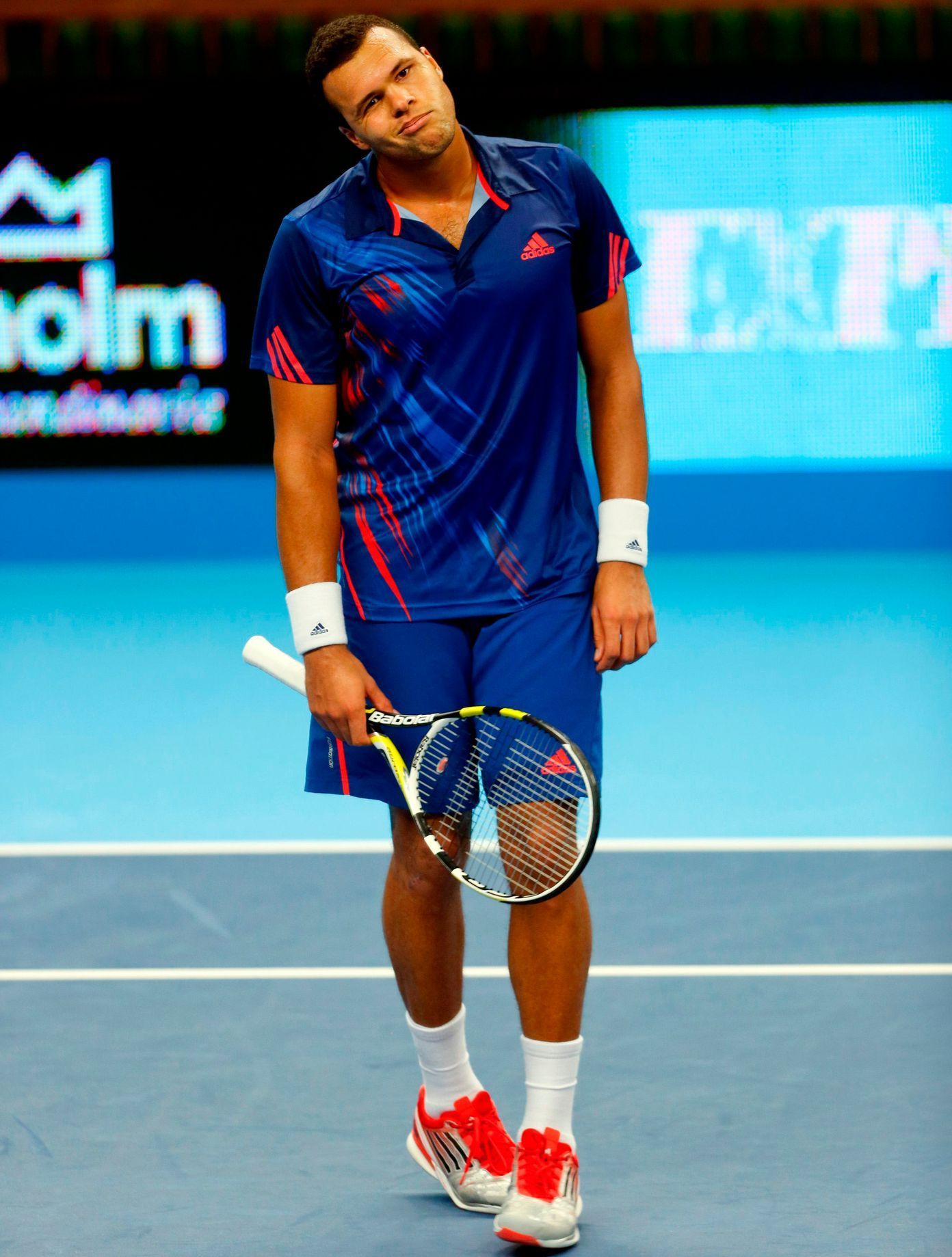 Jo-Wilfried Tsonga ve finále turnaje ve Stockholmu