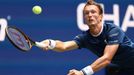 Jiří Lehečka  ve čtvrtfinále US Open proti Carlosi Alcarazovi