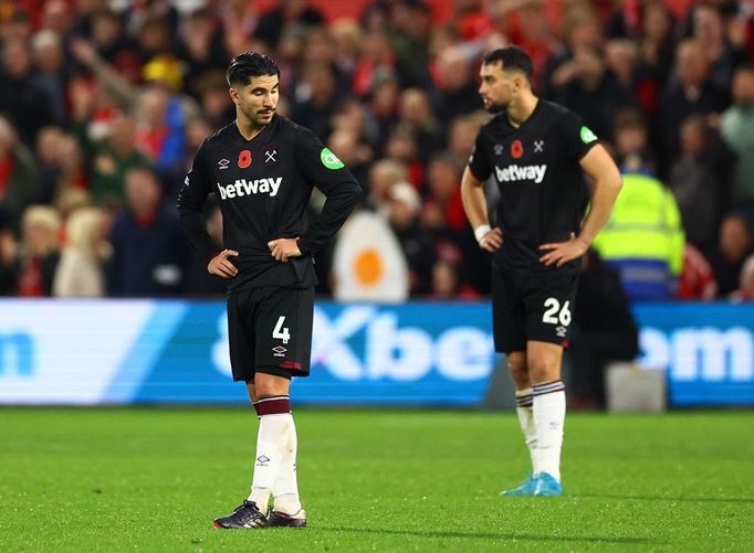 Soccer Football - Premier League - Nottingham Forest v West Ham United - The City Ground, Nottingham, Britain - November 2, 2024 West Ham United's Carlos Soler reacts aft