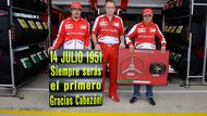 Poměr mezi starým velkým volantem a moderním nejlépe ukazuje vzpomínka Ferrari na první vítězství v F1 v roce 1951. Pokrok šedesáti let je naprosto jasný.